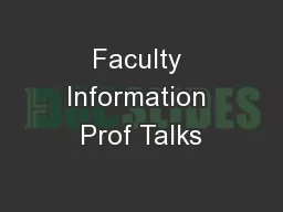 Faculty Information Prof Talks