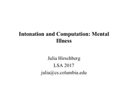 Intonation and Computation: Mental Illness