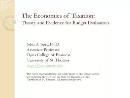 The Economics of Taxation: