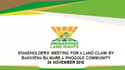 STAKEHOLDERS’ MEETING FOR A LAND