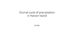 Diurnal cycle of precipitation