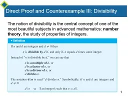 Direct Proof and Counterexample III: Divisibility