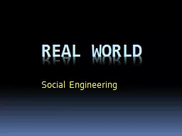 REAL WORLD Social Engineering