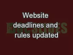 Website deadlines and rules updated