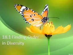 18.1 Finding Order  in Diversity