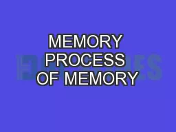 MEMORY PROCESS OF MEMORY