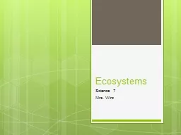 Ecosystems Science 7 Mrs. Wirz