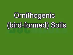 Ornithogenic  (bird-formed) Soils
