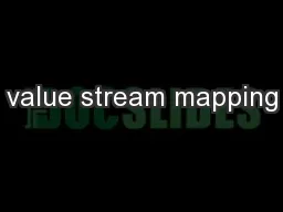 value stream mapping