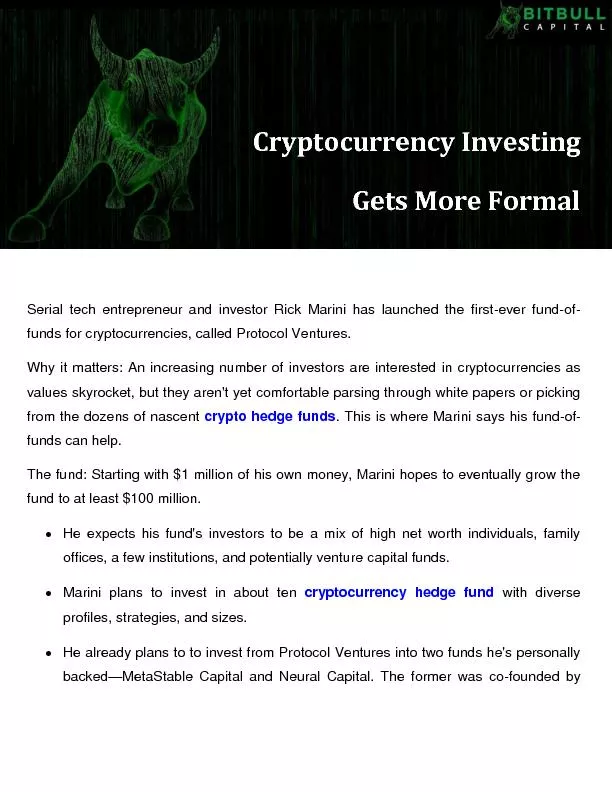 Cryptocurrency Fund Of Funds