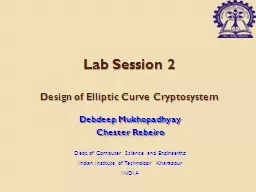 Lab Session 2 Design of Elliptic Curve Cryptosystem