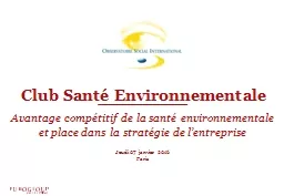 Club Santé Environnementale