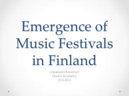 Emergence of Music Festivals in Finland