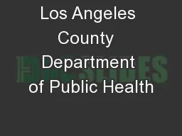 Los Angeles County  Department of Public Health