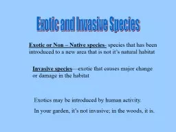 Exotic and Invasive Species