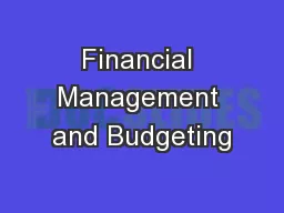 Financial Management and Budgeting