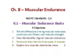 Ch. 8 – Muscular Endurance