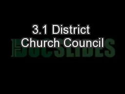 3.1 District Church Council