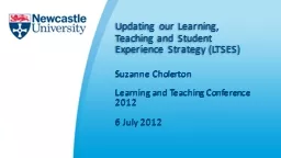 Updating our Learning, Teaching and Student Experience Strategy (LTSES)