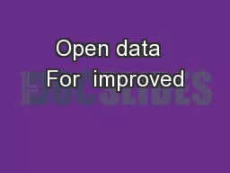 Open data  For  improved