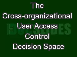 Modeling  The Cross-organizational User Access Control Decision Space