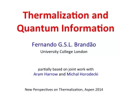 Thermalization   and Quantum Information