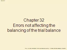 Chapter 32 Errors not affecting the