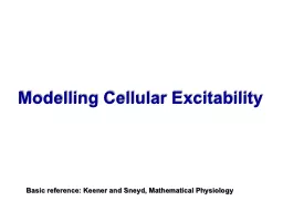 Modelling Cellular  Excitability