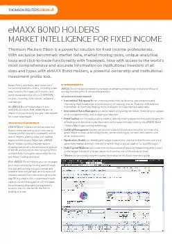 MAXX BOND HOLDERS MARKET INTELLIGENCE FOR FIXED INCOME