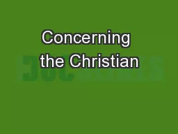 Concerning the Christian