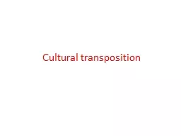 Cultural transposition Translating