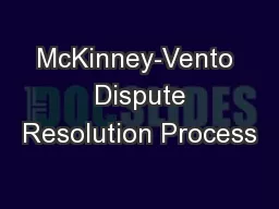 McKinney-Vento  Dispute Resolution Process