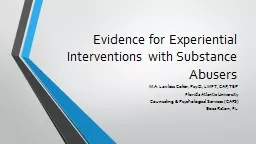 Evidence for Experiential Interventions with Substance Abusers