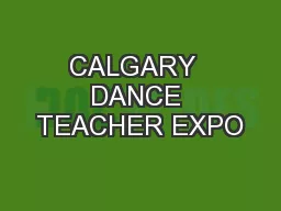CALGARY  DANCE TEACHER EXPO