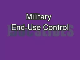 Military End-Use Control