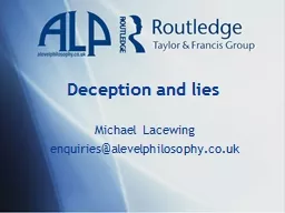 Deception and lies Michael Lacewing