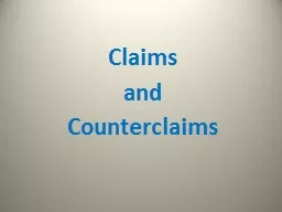 Claims  and Counterclaims