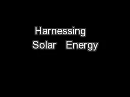 Harnessing   Solar   Energy