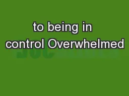 to being in control Overwhelmed