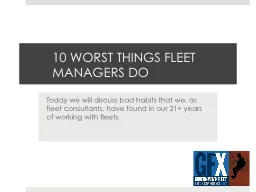 10 WORST THINGS FLEET MANAGERS DO