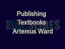 Publishing Textbooks Artemus Ward