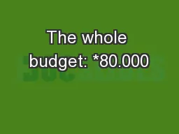 The whole budget: *80.000