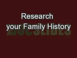 Research your Family History