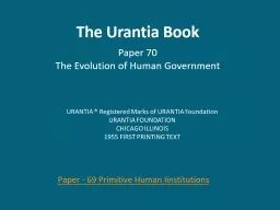The Urantia Book Paper 70
