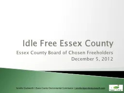 Idle Free Essex County Essex County Board of Chosen Freeholders