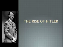 The Rise of Hitler Weimar republic