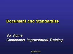Six Sigma Continuous Improvement