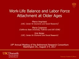 Work-Life Balance and Labor Force Attachment at Older Ages