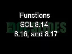 Functions SOL 8.14, 8.16, and 8.17
