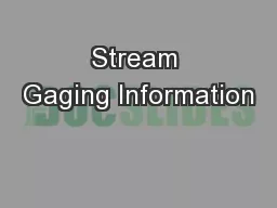 Stream Gaging Information